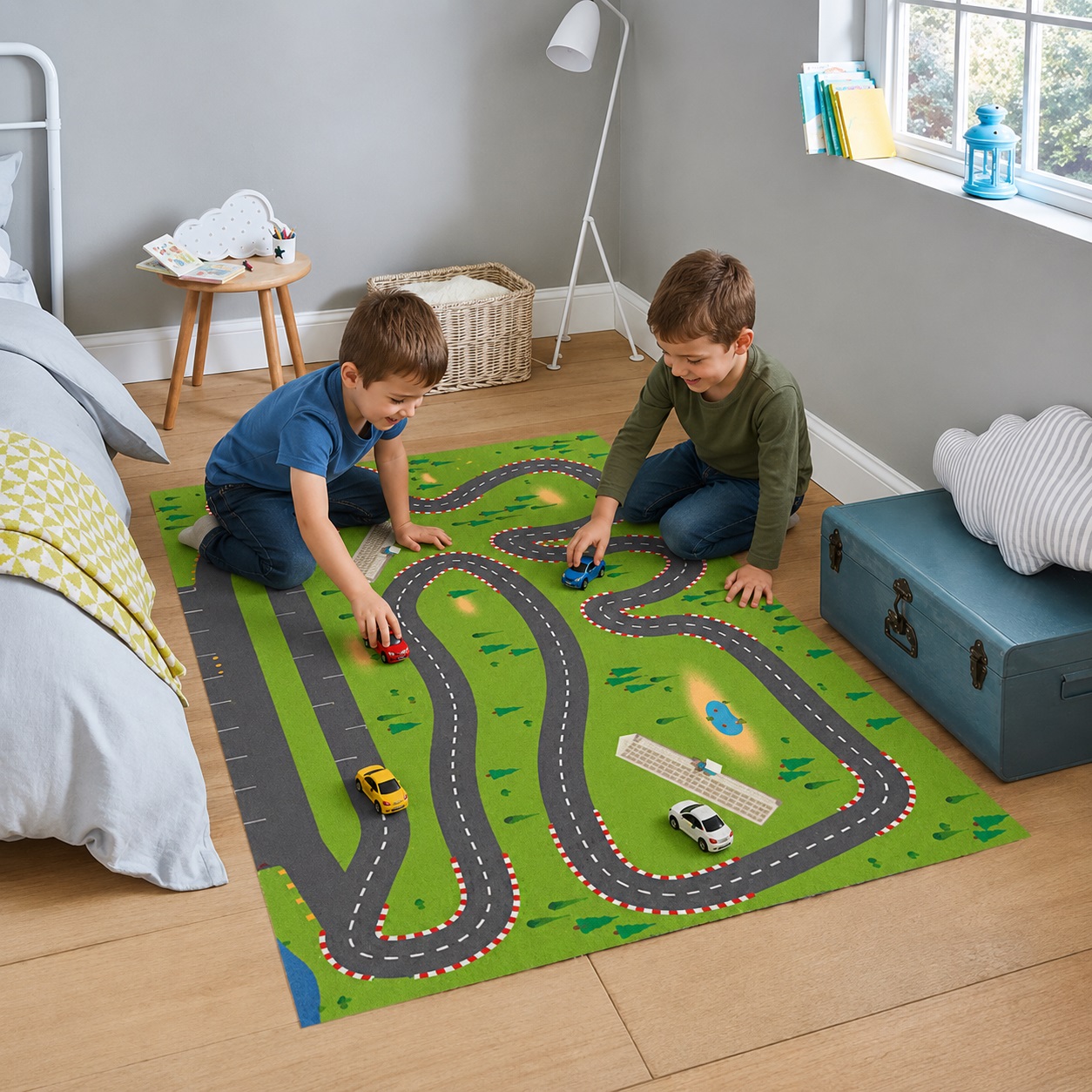 Lona vinílica Pista de carreras B didáctica infantil enrollable